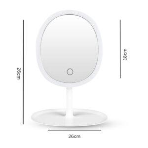 SOGA 26cm White Oval Smart LED Makeup Bedroom Table Vanity Mirror Tricolor w/ 5x Magnification, Home, Bathroom, Bathroom Accessories, Bathroom Storage, ,  - AU DEPOT 2