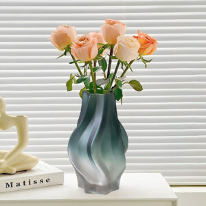 SOGA 27cm Glass Vase Blue with Beautiful glass Bubble Texture Art Vases, Home & Living, Home Decor, Vases, , ,  - AU DEPOT 2