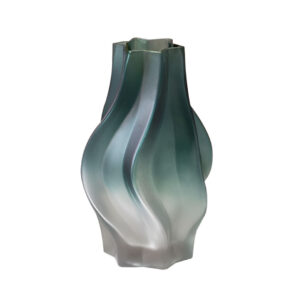 SOGA 27cm Glass Vase Blue with Beautiful glass Bubble Texture Art Vases GVaseBlu25 AU DEPOT - AU DEPOT