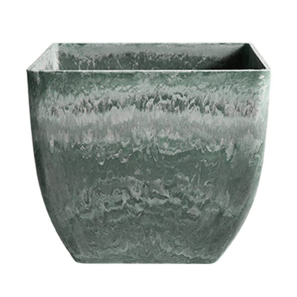 SOGA 27cm Green Grey Square Resin Plant Flower Pot in Cement Pattern Planter Cachepot for Indoor Home Office, Home & Living, Home Decor, Indoor Pots, Planters and Plant Stands, , ,  - AU DEPOT 1