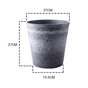 SOGA 27cm Weathered Grey Round Resin Plant Flower Pot in Cement Pattern Planter Cachepot for Indoor Home Office, Home & Living, Home Decor, Indoor Pots, Planters and Plant Stands, , ,  - AU DEPOT 2