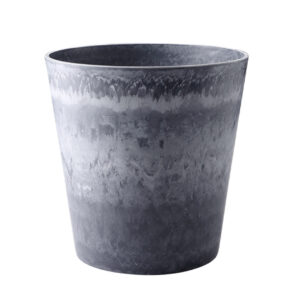 SOGA 27cm Weathered Grey Round Resin Plant Flower Pot in Cement Pattern Planter Cachepot for Indoor Home Office FPotE2765 AU DEPOT - AU DEPOT