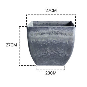 SOGA 27cm Weathered Grey Square Resin Plant Flower Pot in Cement Pattern Planter Cachepot for Indoor Home Office, Home & Living, Home Decor, Indoor Pots, Planters and Plant Stands, , ,  - AU DEPOT 2