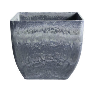 SOGA 27cm Weathered Grey Square Resin Plant Flower Pot in Cement Pattern Planter Cachepot for Indoor Home Office FPotF2724 AU DEPOT - AU DEPOT