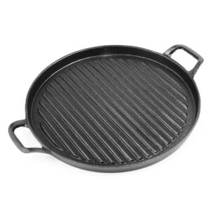 SOGA 28cm Ribbed Cast Iron Frying Pan Skillet Coating Steak Sizzle Platter Frying Pans ZPai024B AU DEPOT Frying Pans - AU DEPOT