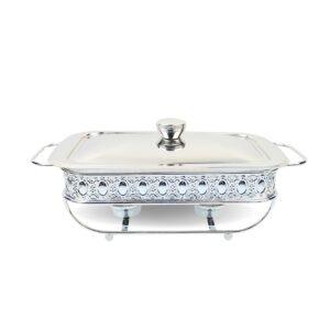 SOGA 2L Lace Edge Dining Stove Silver Color Portable Dining Cooking Appliance for Kitchen Essential ChafingDish6V18 AU DEPOT - AU DEPOT