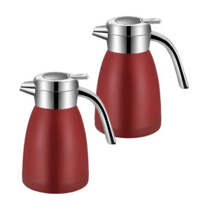 SOGA 2X 1.2LStainless Steel Kettle Insulated Vacuum Flask Water Coffee Jug Thermal Red Other WaterJug12REDX2 AU DEPOT Other - AU DEPOT