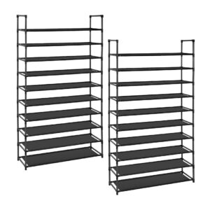 SOGA 2X 10 Tier Shoe Storage Shelf Space-Saving Caddy Rack Organiser with Handle, Furniture, Storage & Shelving, Shoe Storage, , ,  - AU DEPOT 1