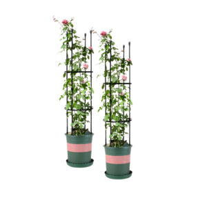 SOGA 2X 103cm 4 Bar Plant Frame Stand Trellis Vegetable Flower Herbs Outdoor Vine Support Garden Rack with Rings Garden Decor PlantTube103X2 AU DEPOT Garden Decor - AU DEPOT