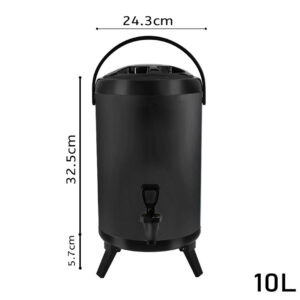 SOGA 2X 10L Stainless Steel Insulated Milk Tea Barrel Hot and Cold Beverage Dispenser Container with Faucet Black, Home & Living, Kitchen & Dining, Barware, Spirit Dispensers, ,  - AU DEPOT 2