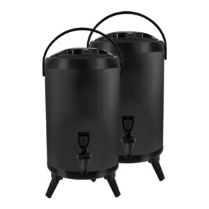 SOGA 2X 10L Stainless Steel Insulated Milk Tea Barrel Hot and Cold Beverage Dispenser Container with Faucet Black Spirit Dispensers VICDispenser10LBLKX2 AU DEPOT Spirit Dispensers - AU DEPOT