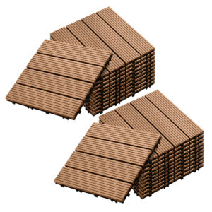 SOGA 2X 11 pcs Coffee DIY Wooden Composite Decking Tiles Garden Outdoor Backyard Flooring Home Decor Deck7005X2 AU DEPOT - AU DEPOT