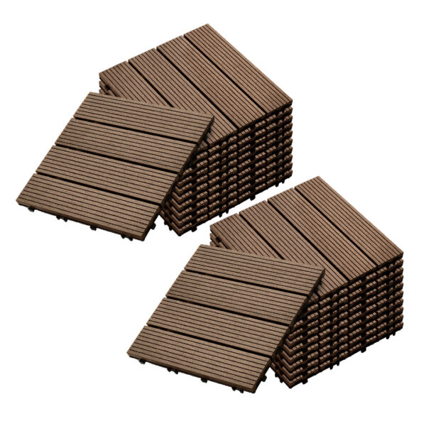 SOGA 2X 11 pcs Dark Chocolate DIY Wooden Composite Decking Tiles Garden Outdoor Backyard Flooring Home Decor, Garden, Tools & Hardware, Gardening & Lawn Care, Artificial Grass, , ,  - AU DEPOT 1