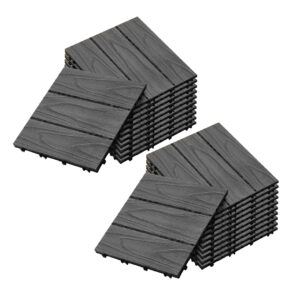 SOGA 2X 11 pcs Dark Grey DIY Wooden Composite Decking Tiles Garden Outdoor Backyard Flooring Home Decor Deck5031X2 AU DEPOT - AU DEPOT