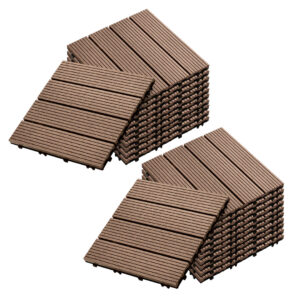 SOGA 2X 11 pcs Light Chocolate DIY Wooden Composite Decking Tiles Garden Outdoor Backyard Flooring Home Decor Deck7004X2 AU DEPOT - AU DEPOT