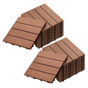 SOGA 2X 11 pcs Red Brown DIY Wooden Composite Decking Tiles Garden Outdoor Backyard Flooring Home Decor Deck7003X2 AU DEPOT - AU DEPOT