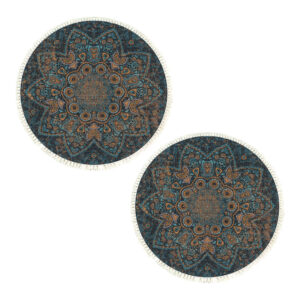 SOGA 2X 120cm Mandala Pattern Circle Area Rugs for Living Room Lounge Anti slip Doormat Home Decor Shaggy Rugs CarpetYH40X2 AU DEPOT Shaggy Rugs - AU DEPOT