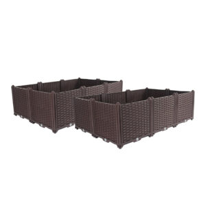 SOGA 2X 120cm Raised Planter Box Vegetable Herb Flower Outdoor Plastic Plants Garden Bed Deepen PlantBox6DX2 AU DEPOT - AU DEPOT