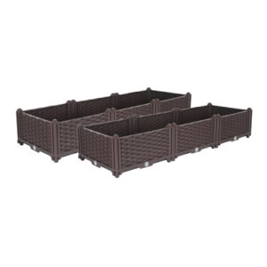 SOGA 2X 120cm Raised Planter Box Vegetable Herb Flower Outdoor Plastic Plants Garden Bed PlantBox3AX2 AU DEPOT - AU DEPOT