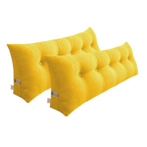 SOGA 2X 120cm Yellow Triangular Wedge Bed Pillow Headboard Backrest Bedside Tatami Cushion Home Decor Pillow3112X2 AU DEPOT - AU DEPOT