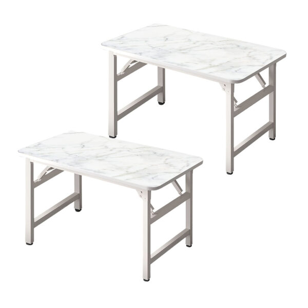 SOGA 2X 120x60x75cm White Foldable Computer Study Table Easy Assembly Desk No Chair, Furniture, Living Room Furniture, Tables, , ,  - AU DEPOT 1