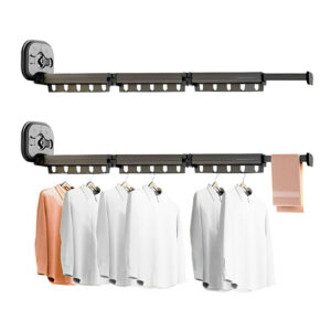 SOGA 2X 127.5cm Wall-Mounted Clothing Dry Rack Retractable Space-Saving Foldable Hanger, Home & Living, Laundry, Drying Racks, , ,  - AU DEPOT 1