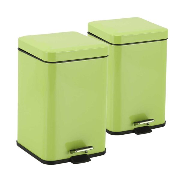 SOGA 2X 12L Foot Pedal Stainless Steel Rubbish Recycling Garbage Waste Trash Bin Square Green, Home & Living, Kitchen & Dining, Kitchen Storage, Kitchen Bins, ,  - AU DEPOT 1