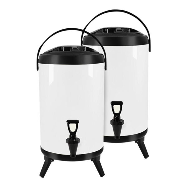 SOGA 2X 12L Stainless Steel Insulated Milk Tea Barrel Hot and Cold Beverage Dispenser Container with Faucet White, Home & Living, Kitchen & Dining, Barware, Spirit Dispensers, ,  - AU DEPOT 1