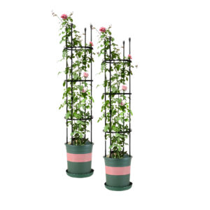 SOGA 2X 133cm 4 Bar Plant Frame Stand Trellis Vegetable Flower Herbs Outdoor Vine Support Garden Rack with Rings Garden Decor PlantTube133X2 AU DEPOT Garden Decor - AU DEPOT