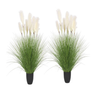 SOGA 2X 137cm Potted Tall Silk Fake Pampas Grass Artificial Plants Reed Greenery Flowers Home Decor APlantFH60211X2 AU DEPOT - AU DEPOT