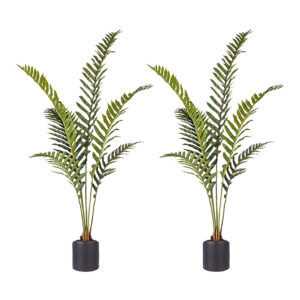 SOGA 2X 150cm Artificial Green Rogue Hares Foot Fern Tree Fake Tropical Indoor Plant Home Office Decor APlantLGY156QX2 AU DEPOT - AU DEPOT