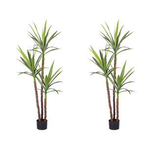 SOGA 2X 150cm Artificial Natural Green Dracaena Yucca Tree Fake Tropical Indoor Plant Home Office Decor APlantJL1503QX2 AU DEPOT - AU DEPOT