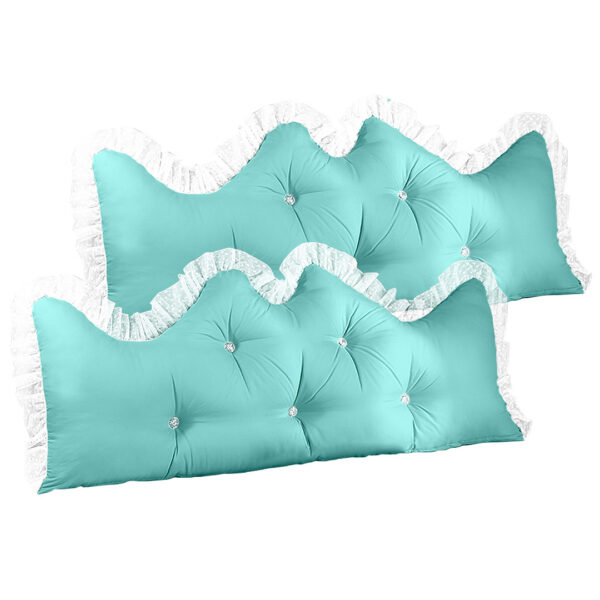 SOGA 2X 150cm Light Blue Princess Bed Pillow Headboard Backrest Bedside Tatami Sofa Cushion with Ruffle Lace Home Decor, Furniture, Living Room Furniture, Occasional Chairs, , ,  - AU DEPOT 1