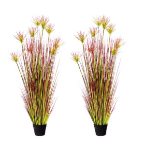 SOGA 2X 150cm Purple Red Artificial Indoor Potted Papyrus Plant Tree Fake Simulation Decorative APlantFH60339X2 AU DEPOT - AU DEPOT