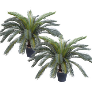 SOGA 2X 155cm Artificial Indoor Cycas Revoluta Cycad Sago Palm Fake Decoration Tree Pot Plant APlantFH107130AX2 AU DEPOT - AU DEPOT