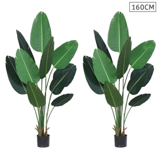 SOGA 2X 160cm Artificial Green Indoor Traveler Banana Fake Decoration Tree Flower Pot Plant, Home & Living, Home Decor, Artificial Plants, , ,  - AU DEPOT 1