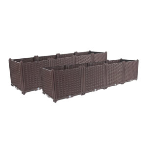 SOGA 2X 160cm Raised Planter Box Vegetable Herb Flower Outdoor Plastic Plants Garden Bed Deepen PlantBox4BX2 AU DEPOT - AU DEPOT