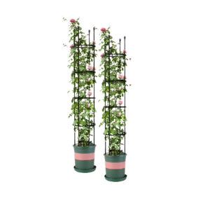 SOGA 2X 163cm 4 Bar Plant Frame Stand Trellis Vegetable Flower Herbs Outdoor Vine Support Garden Rack with Rings Garden Decor PlantTube163X2 AU DEPOT Garden Decor - AU DEPOT