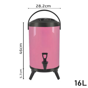 SOGA 2X 16L Stainless Steel Insulated Milk Tea Barrel Hot and Cold Beverage Dispenser Container with Faucet Pink, Home & Living, Kitchen & Dining, Barware, Spirit Dispensers, ,  - AU DEPOT 2