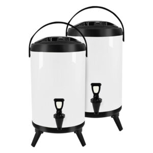 SOGA 2X 16L Stainless Steel Insulated Milk Tea Barrel Hot and Cold Beverage Dispenser Container with Faucet White Spirit Dispensers VICDispenser16LWHTX2 AU DEPOT Spirit Dispensers - AU DEPOT