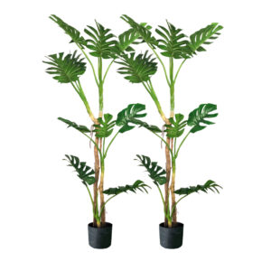 SOGA 2X 175cm Tropical Monstera Palm Artificial Plant Tree Real Touch Technology with UV Protection APlantFHG17510X2 AU DEPOT - AU DEPOT