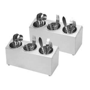 SOGA 2X 18/10 Stainless Steel Commercial Conical Utensils Cutlery Holder with 3 Holes, Home & Living, Kitchen & Dining, Tableware, Cutlery, ,  - AU DEPOT 1