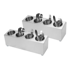 SOGA 2X 1810 Stainless Steel Commercial Conical Utensils Cutlery Holder with 4 Holes Cutlery CutleryHolder4602X2 AU DEPOT Cutlery - AU DEPOT