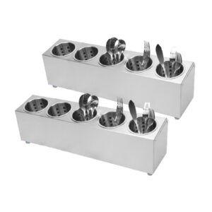 SOGA 2X 1810 Stainless Steel Commercial Conical Utensils Cutlery Holder with 5 Holes Cutlery CutleryHolder4603X2 AU DEPOT Cutlery - AU DEPOT