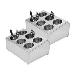 SOGA 2X 1810 Stainless Steel Commercial Conical Utensils Cutlery Holder with 6 Holes Cutlery CutleryHolder4605X2 AU DEPOT Cutlery - AU DEPOT