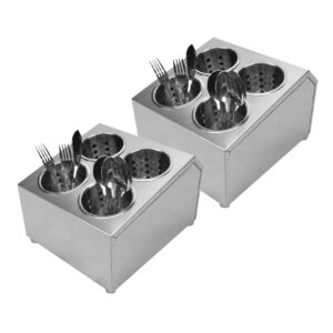 SOGA 2X 18/10 Stainless Steel Commercial Conical Utensils Square Cutlery Holder with 4 Holes, Home & Living, Kitchen & Dining, Tableware, Cutlery, ,  - AU DEPOT 1