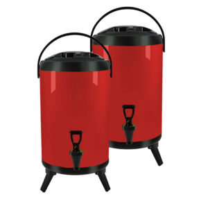 SOGA 2X 18L Stainless Steel Insulated Milk Tea Barrel Hot and Cold Beverage Dispenser Container with Faucet Red Spirit Dispensers VICDispenser18LREDX2 AU DEPOT Spirit Dispensers - AU DEPOT