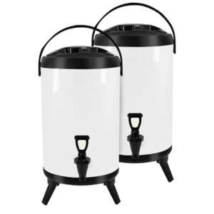 SOGA 2X 18L Stainless Steel Insulated Milk Tea Barrel Hot and Cold Beverage Dispenser Container with Faucet White Spirit Dispensers VICDispenser18LWHTX2 AU DEPOT Spirit Dispensers - AU DEPOT