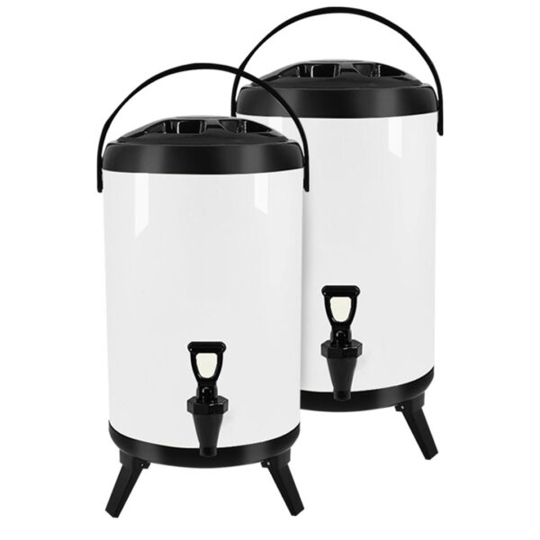 SOGA 2X 18L Stainless Steel Insulated Milk Tea Barrel Hot and Cold Beverage Dispenser Container with Faucet White, Home & Living, Kitchen & Dining, Barware, Spirit Dispensers, ,  - AU DEPOT 1