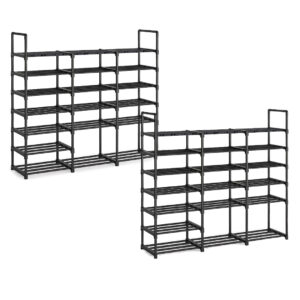 SOGA 2X 19 Shelf Tier Shoe Storage Shelf Space Saving Caddy Rack Organiser with Handle Rack0004X2 AU DEPOT - AU DEPOT